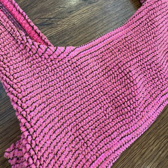 Bound by bond-eye Australia The Malibu Bikini Top Lux Waffle Hot Pink Swimsuit - Picture 4 of 8